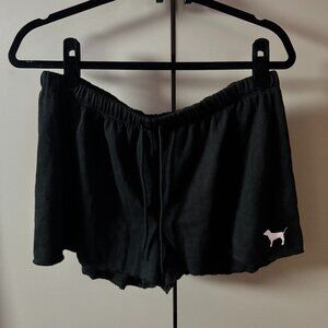 Y2K Victoria’s Secret PINK Black Dog Logo Sweat Shorts NWT | Size Large